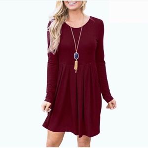 Women’s Soft Pleated Tunic Dress with Pockets